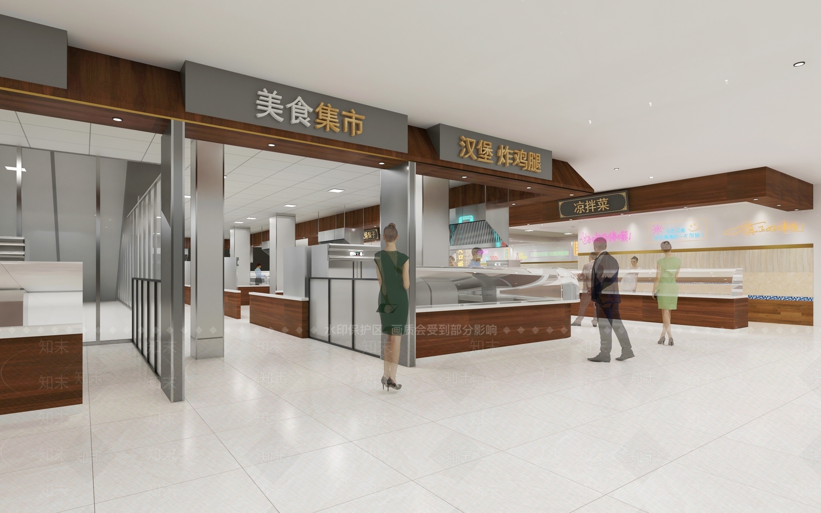 美食街餐厅网红餐厅元素人物厨房设备3D模型下载【ID:1162307530】