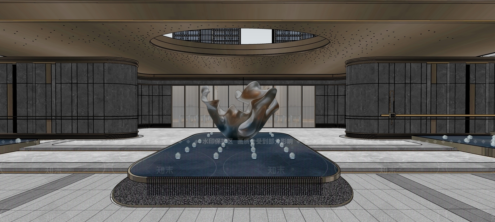 现代雕塑SU模型下载【ID:1215956465】