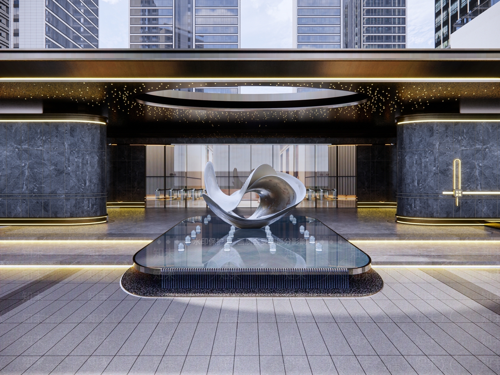 现代抽象艺术雕塑SU模型下载【ID:1162306638】