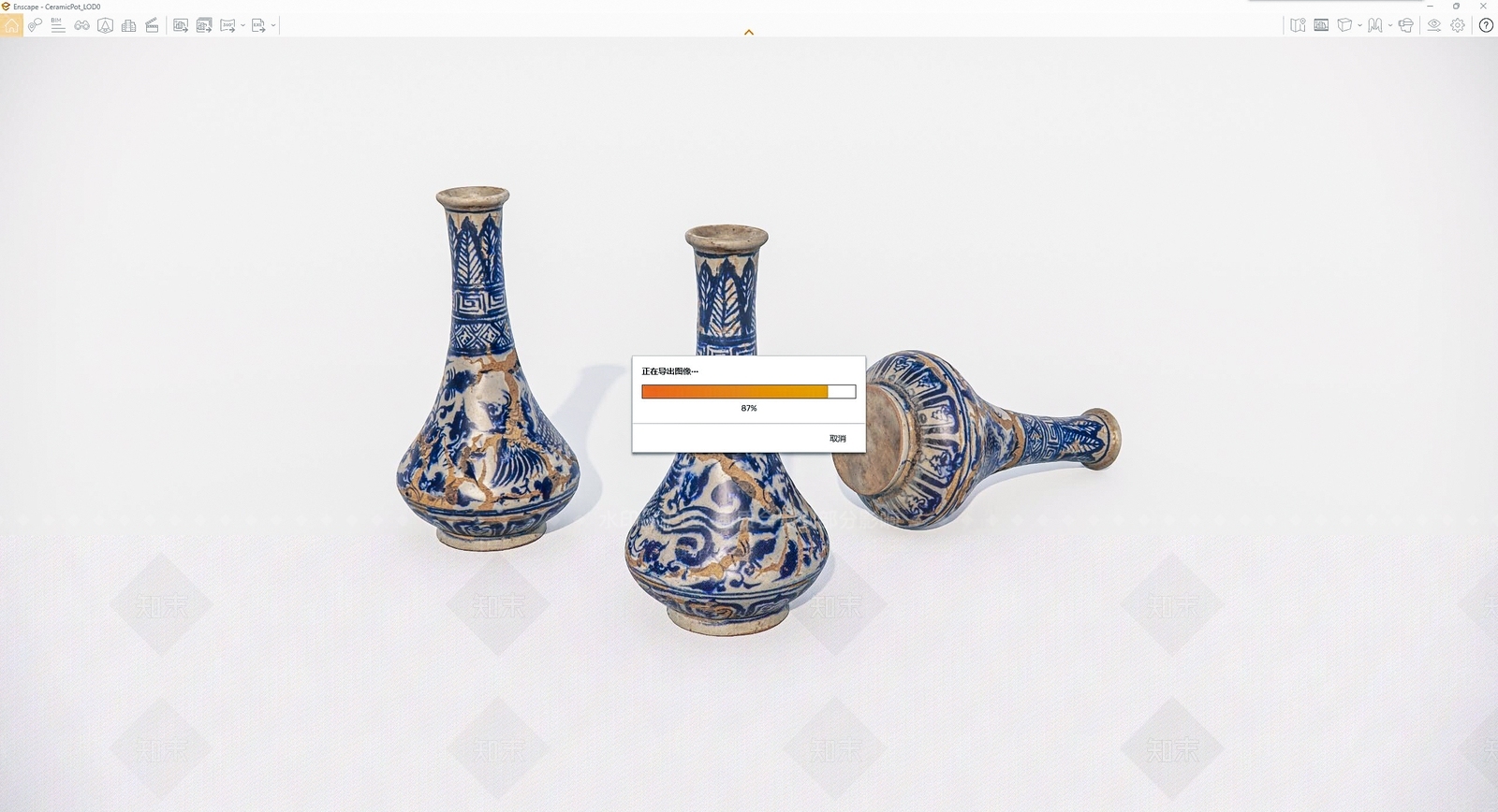 陶瓷瓶子SU模型下载【ID:1162306969】