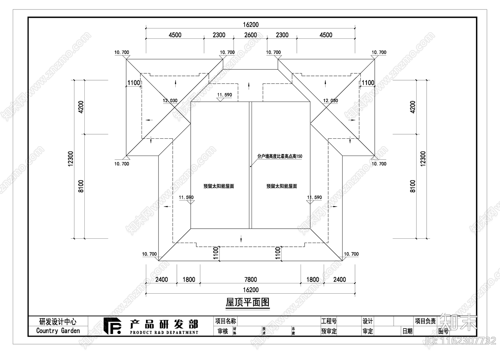 现代石材立面340平米北入口三层双拼别墅cad施工图下载【ID:1162307732】