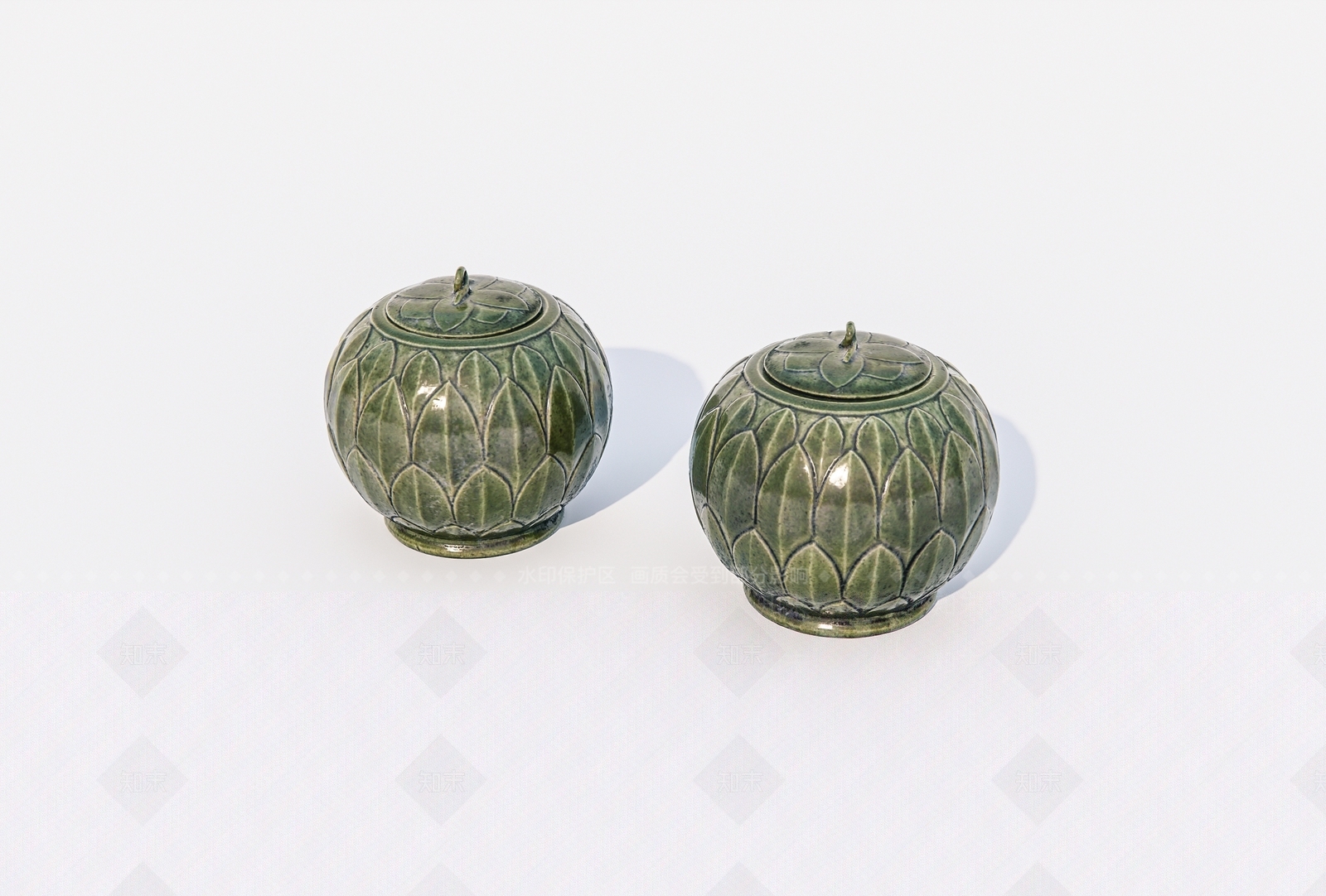 陶瓷莲花罐SU模型下载【ID:1162307210】