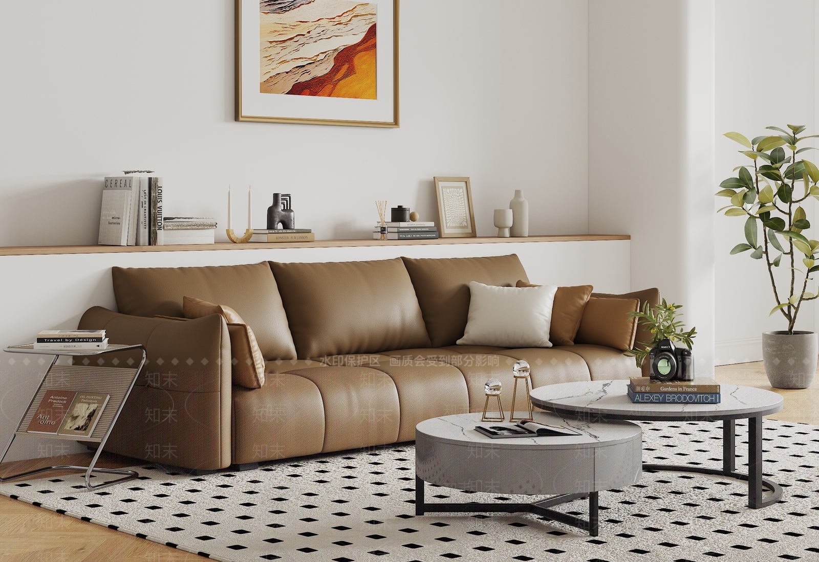 现代皮质沙发SU模型下载【ID:1162311016】