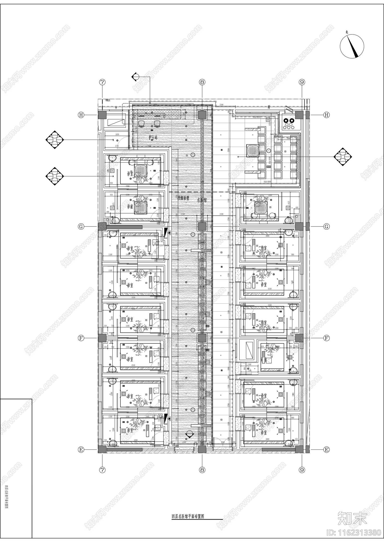 中医院门急诊医技楼装饰装cad施工图下载【ID:1162313380】