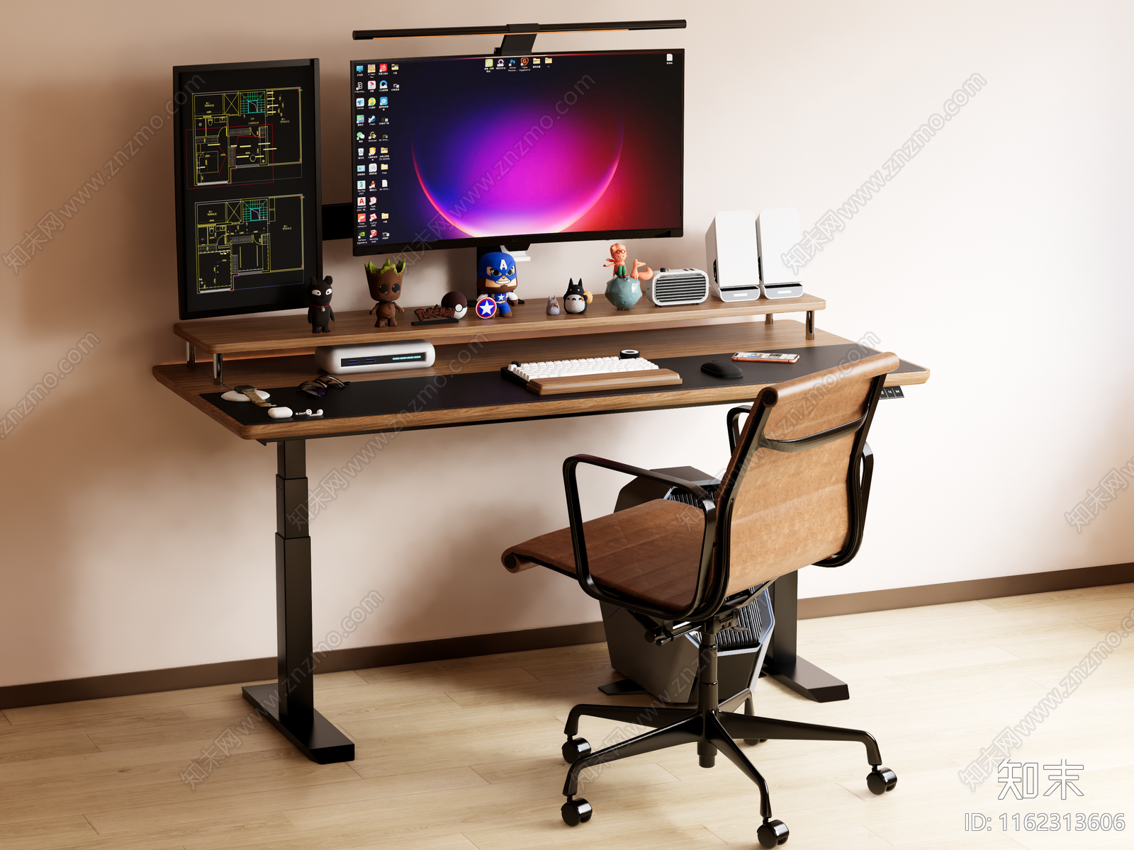 现代电脑桌SU模型下载【ID:1162313606】