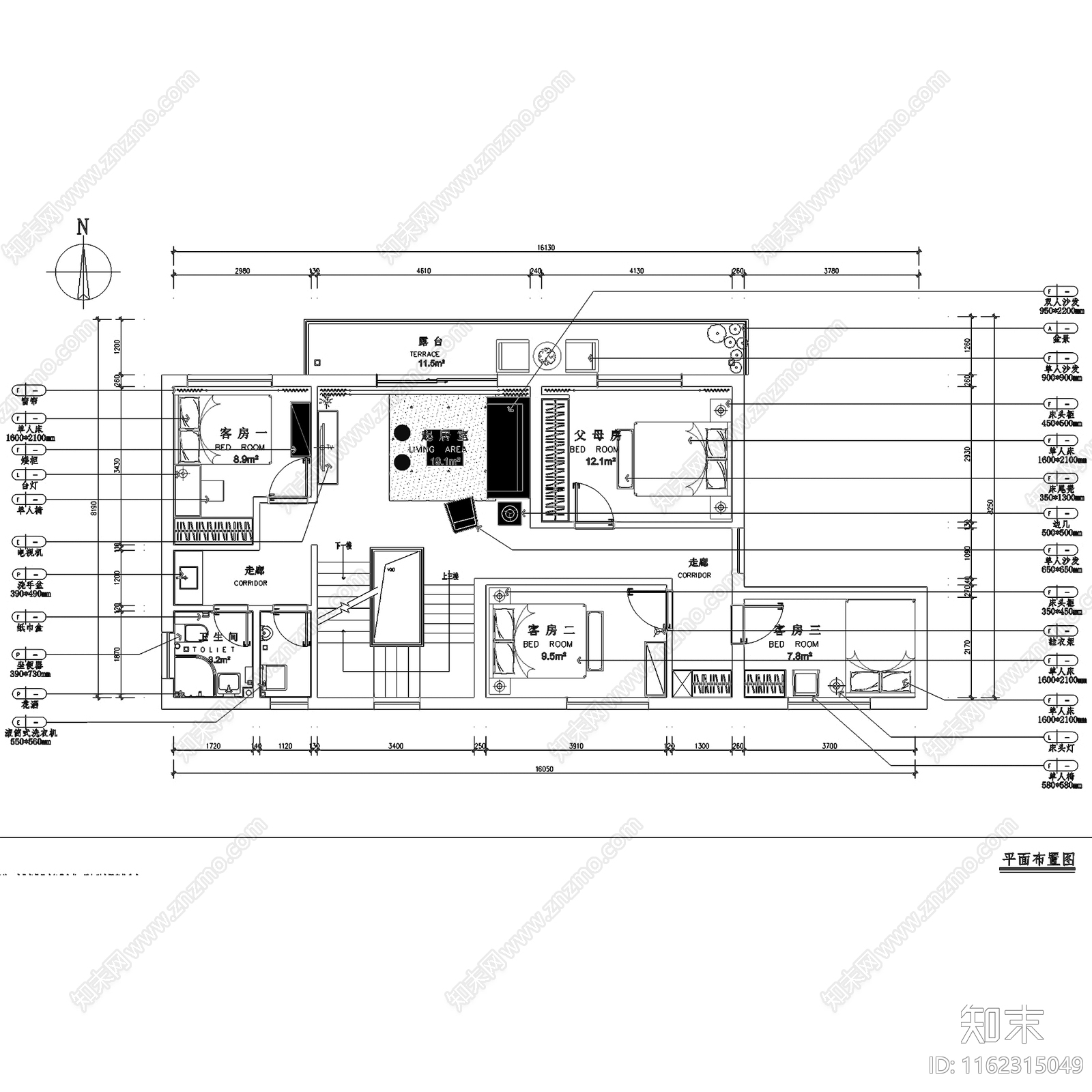 新中式中式淳安千岛湖三层别墅室内家装cad施工图下载【ID:1162315049】