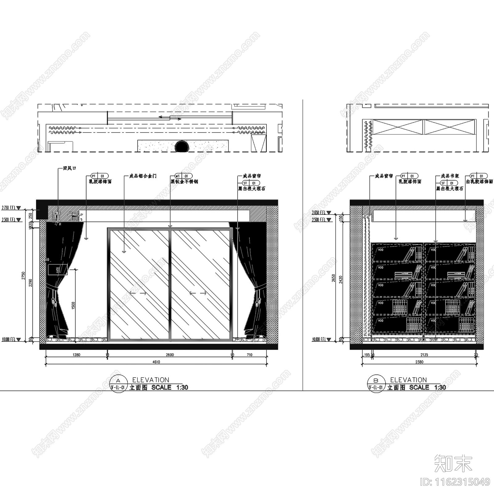 新中式中式淳安千岛湖三层别墅室内家装cad施工图下载【ID:1162315049】