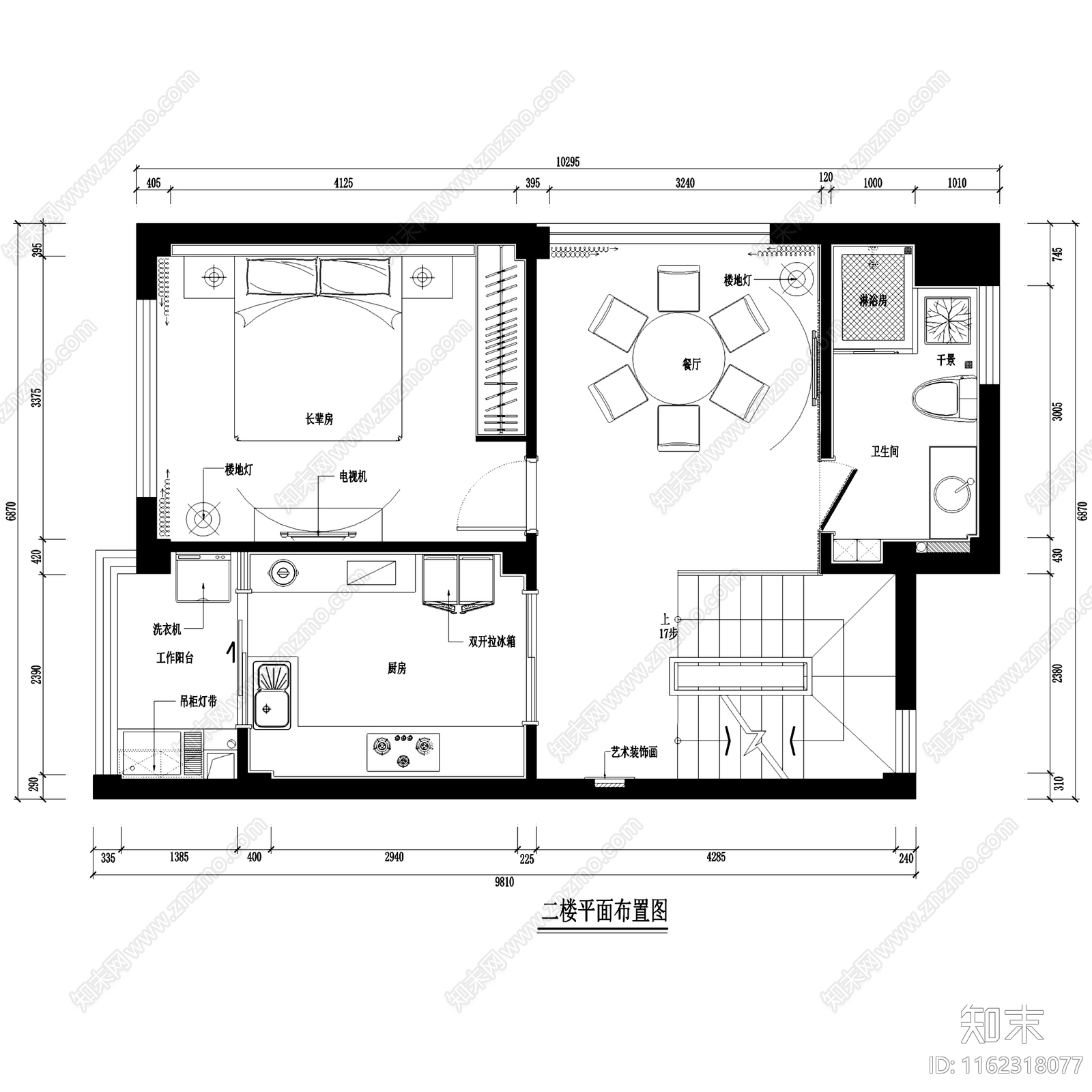 现代简约建瓯城市花园四层别墅室内家装cad施工图下载【ID:1162318077】