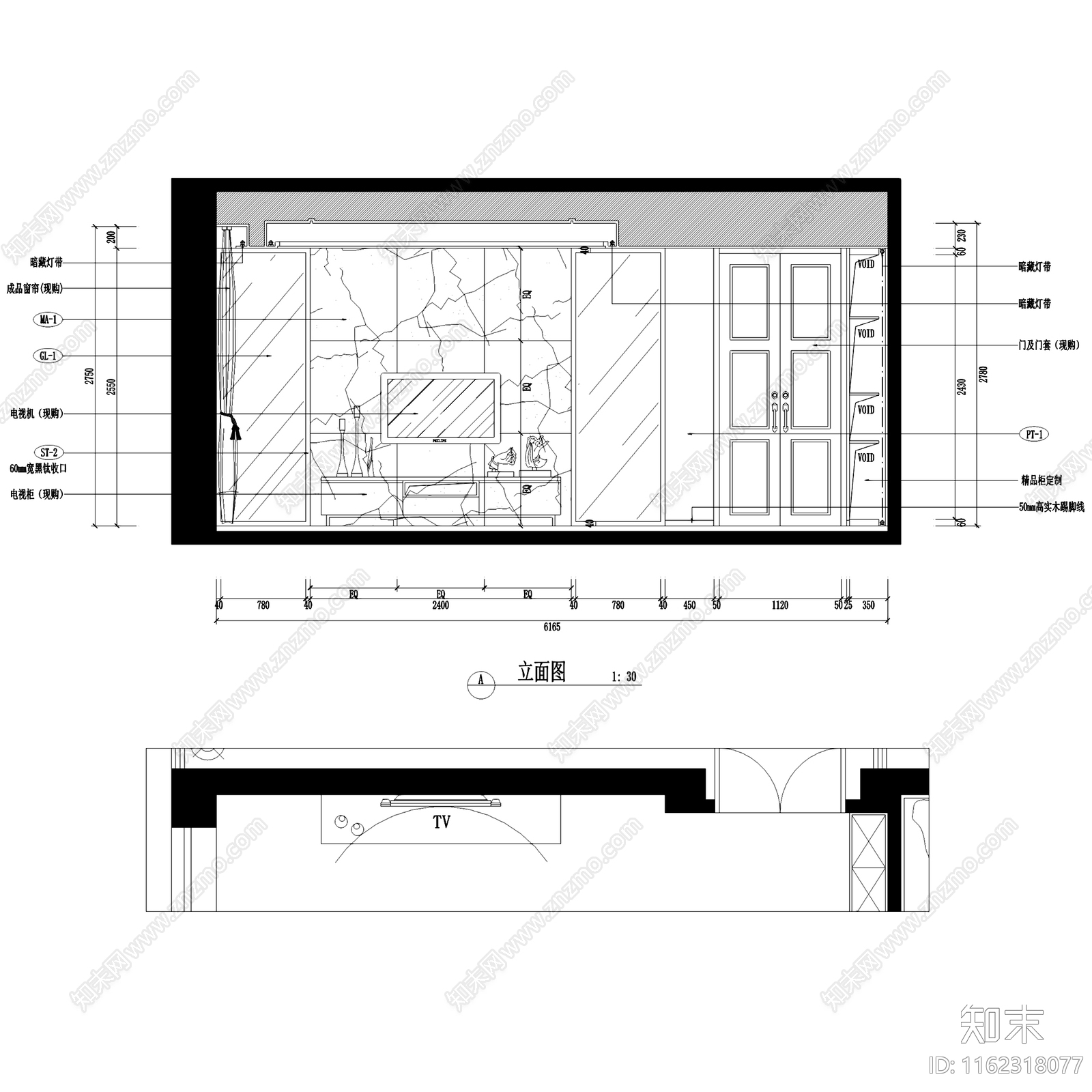 现代简约建瓯城市花园四层别墅室内家装cad施工图下载【ID:1162318077】