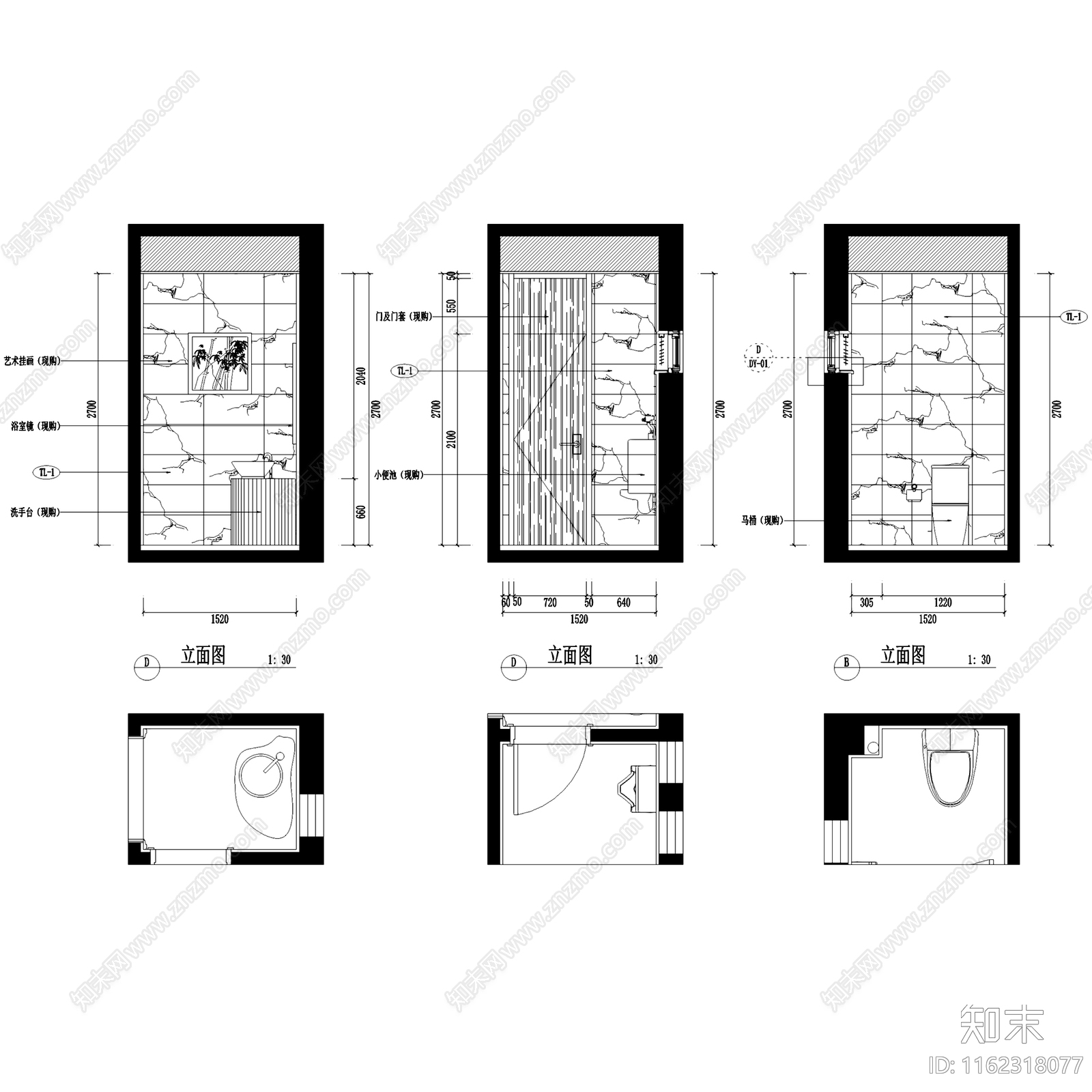 现代简约建瓯城市花园四层别墅室内家装cad施工图下载【ID:1162318077】