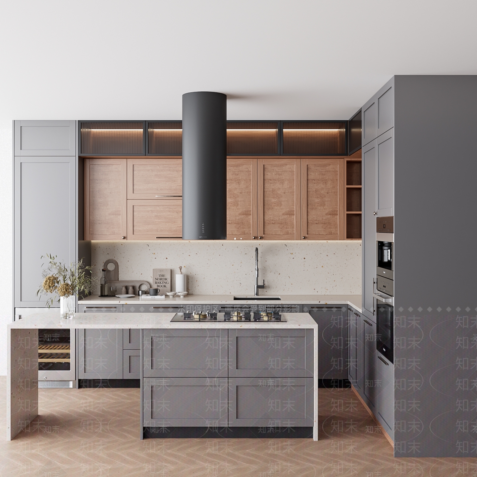 简约现代厨柜组合3D模型下载【ID:1162318250】