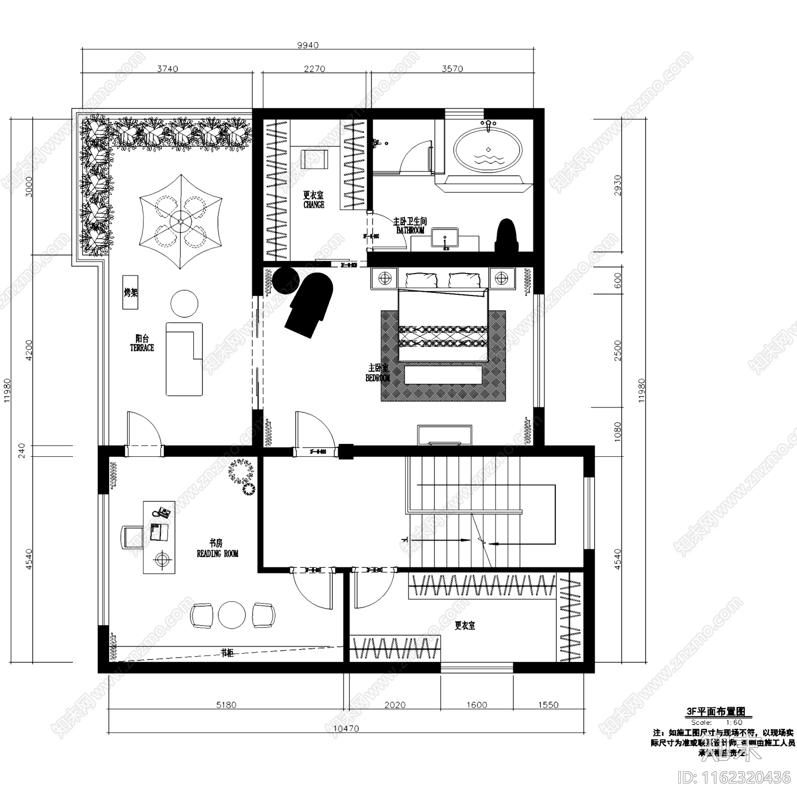 欧式三层别墅私宅室内家装cad施工图下载【ID:1162320436】