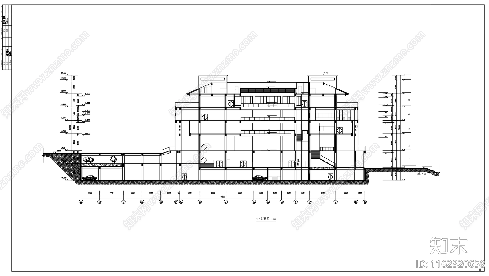 中式图书馆建施工图下载【ID:1162320658】