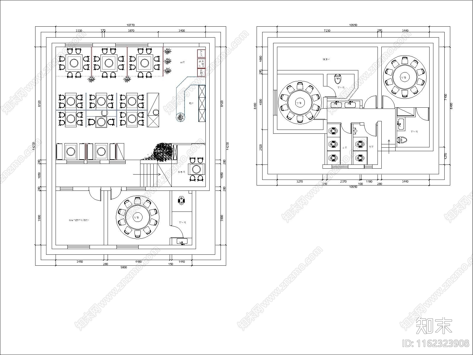 250平地锅鸡方案布置图cad施工图下载【ID:1162323908】