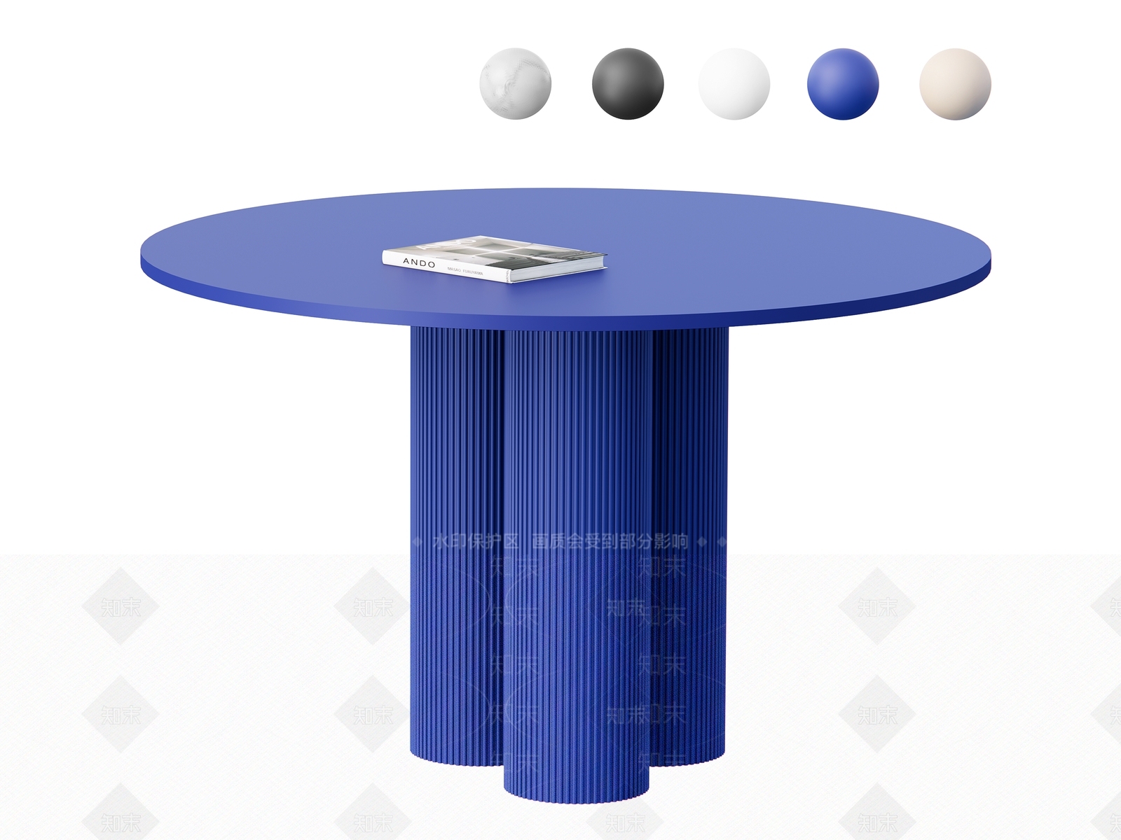 现代圆桌餐桌3D模型下载【ID:1162329123】