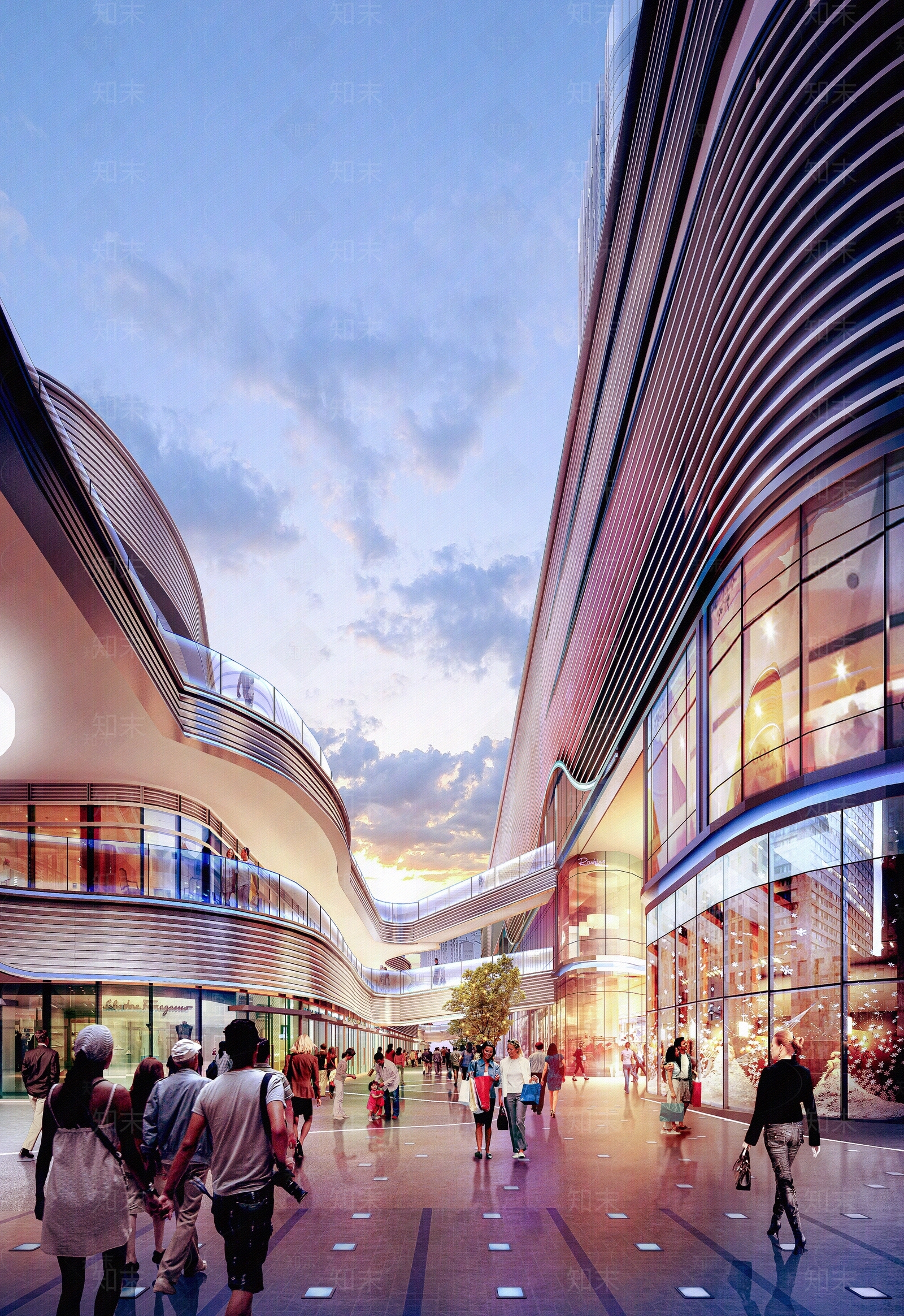 现代简约商场广场中庭过道贴图下载【ID:1162329802】