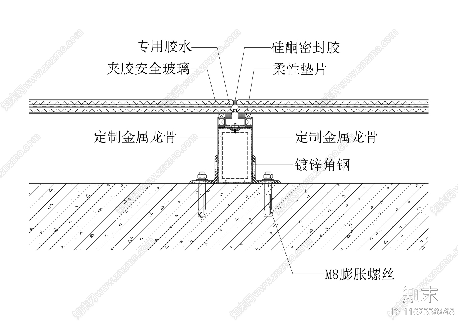 玻璃地坪节点图cad施工图下载【ID:1162338498】