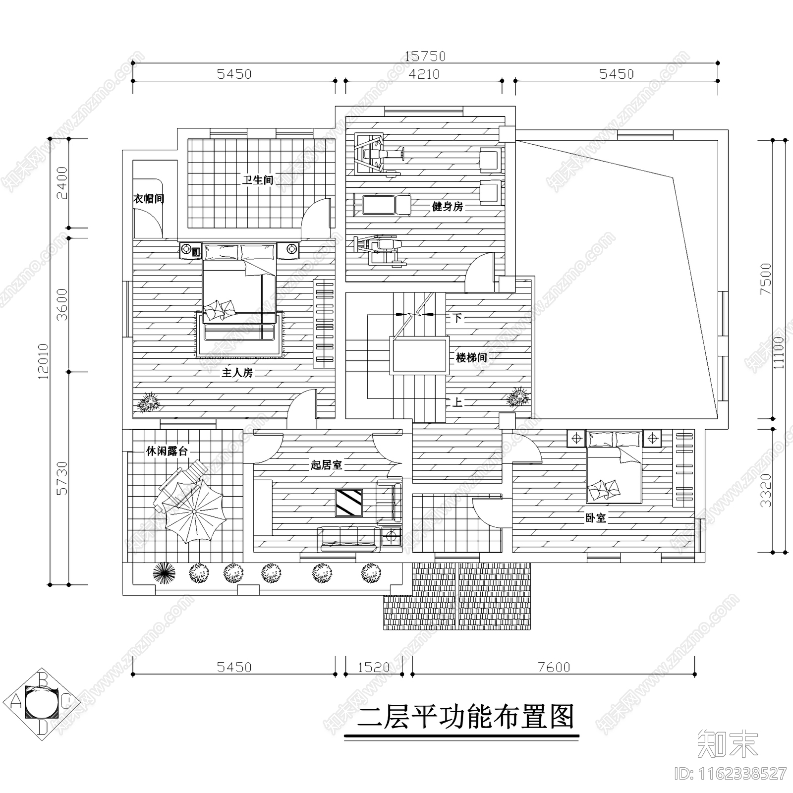 中式三层别墅室内家装cad施工图下载【ID:1162338527】