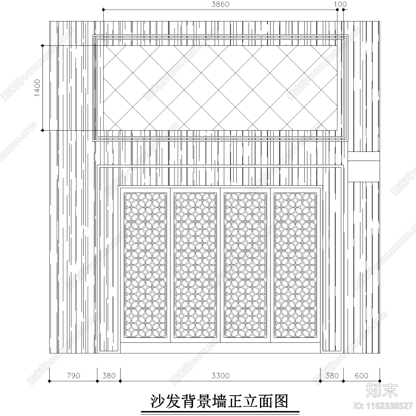 中式三层别墅室内家装cad施工图下载【ID:1162338527】