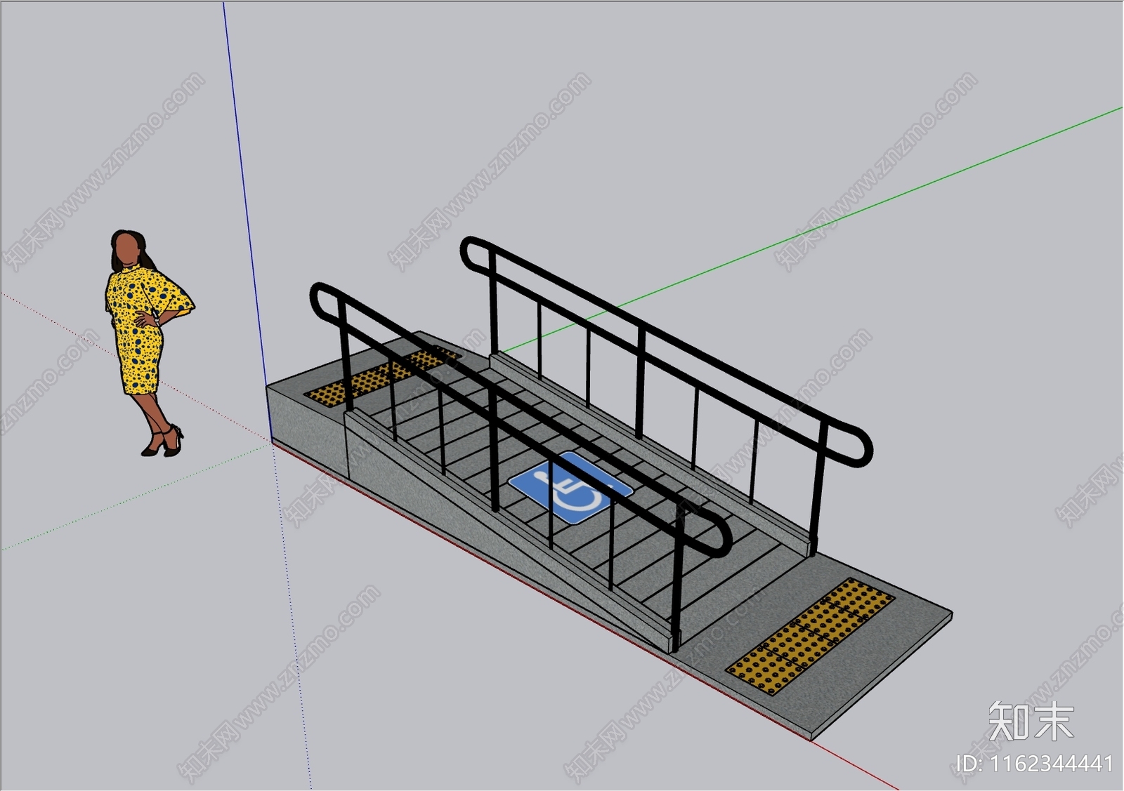 无障碍坡道SU模型下载【ID:1162344441】