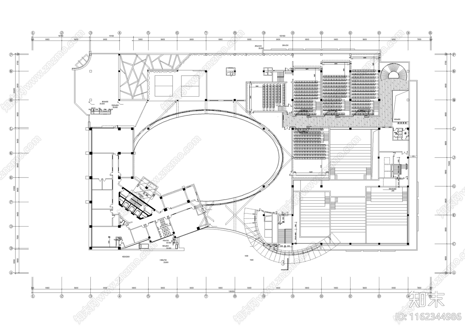 商场电影院建筑方案cad施工图下载【ID:1162344986】