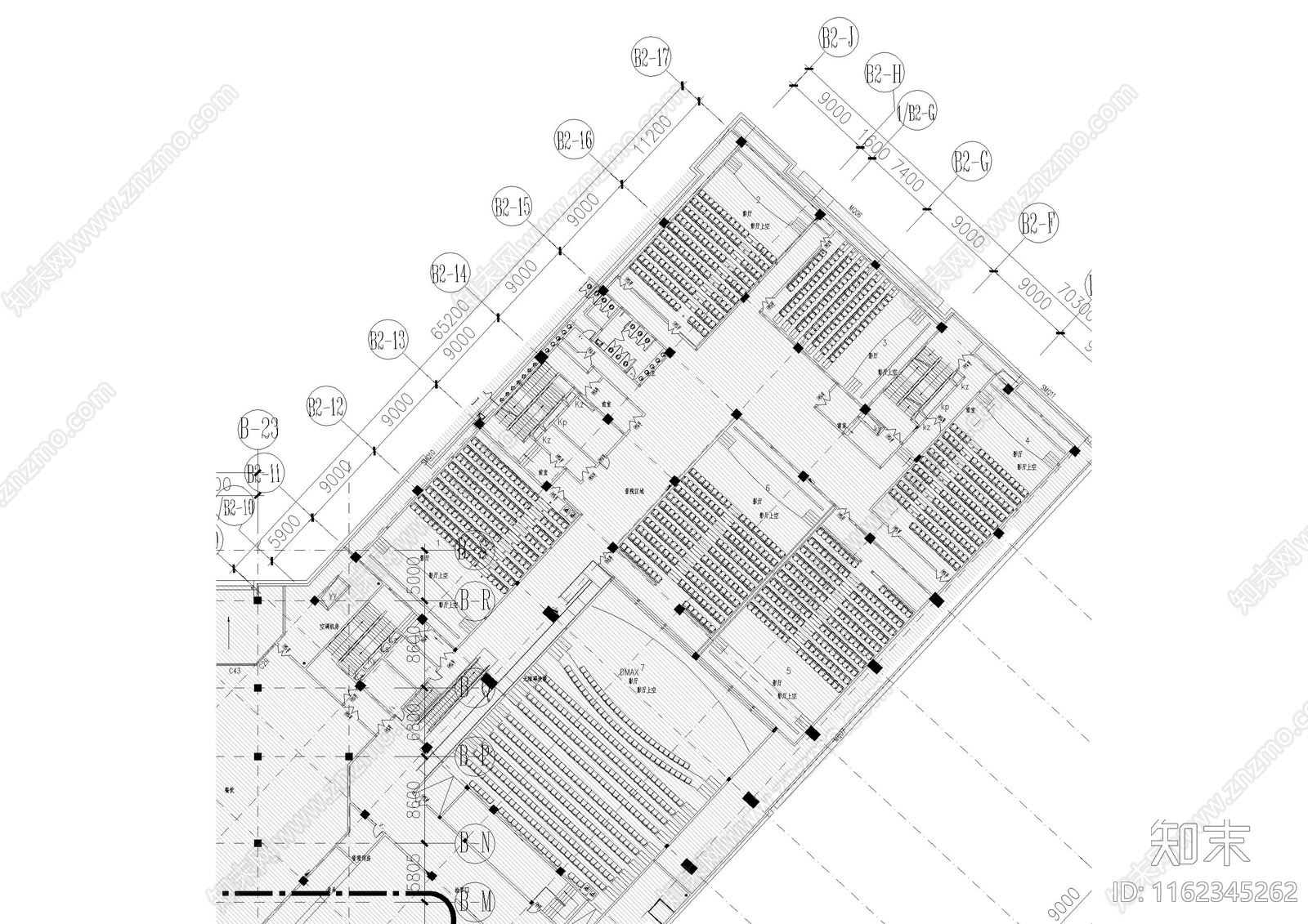 商场四层影院平面图施工图下载【ID:1162345262】
