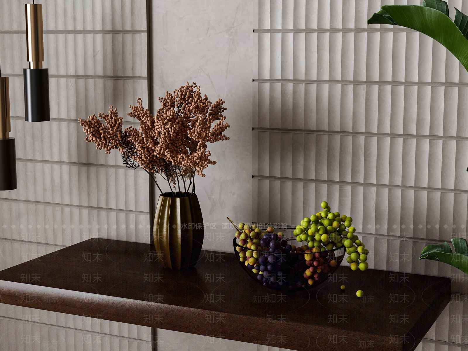 现代花瓶果盘摆件组合3D模型下载【ID:1162346149】