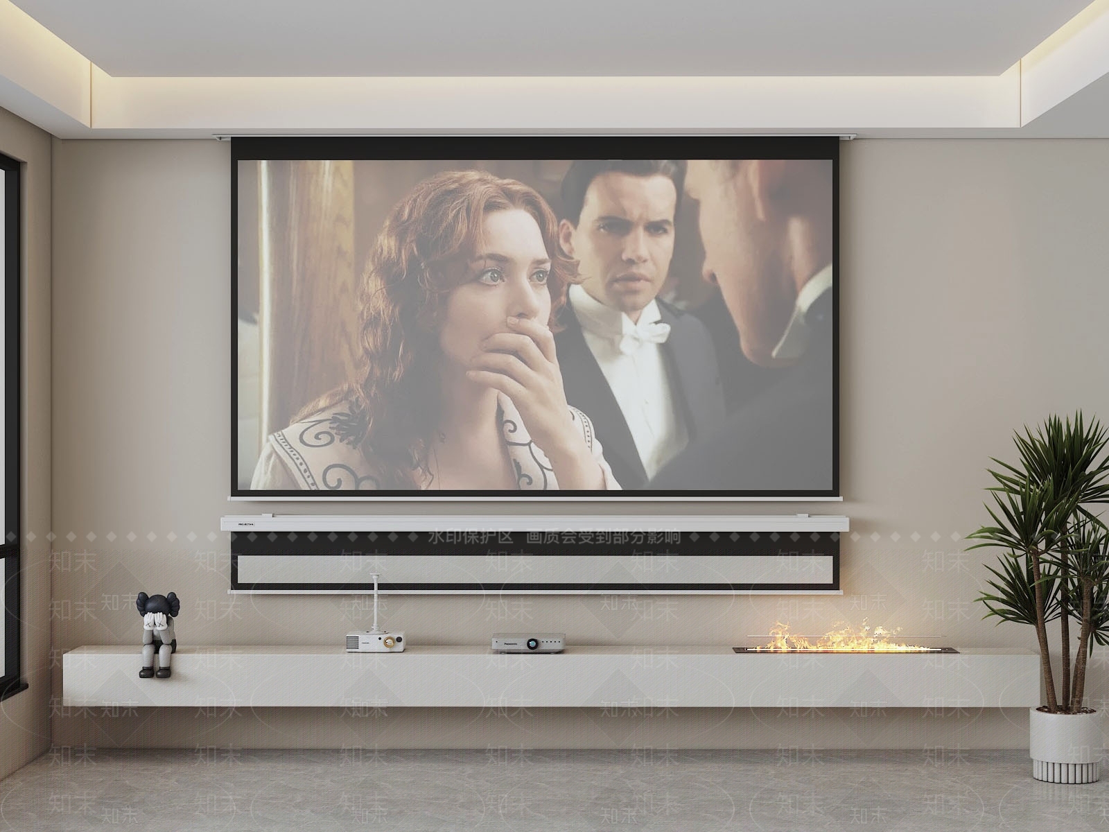 现代投影幕布3D模型下载【ID:1162349085】