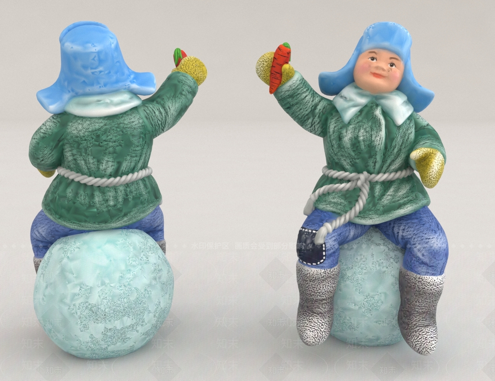 陶瓷人物摆件3D模型下载【ID:1162350577】