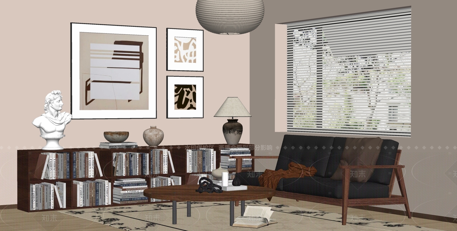 侘寂家居客厅SU模型下载【ID:1216032310】