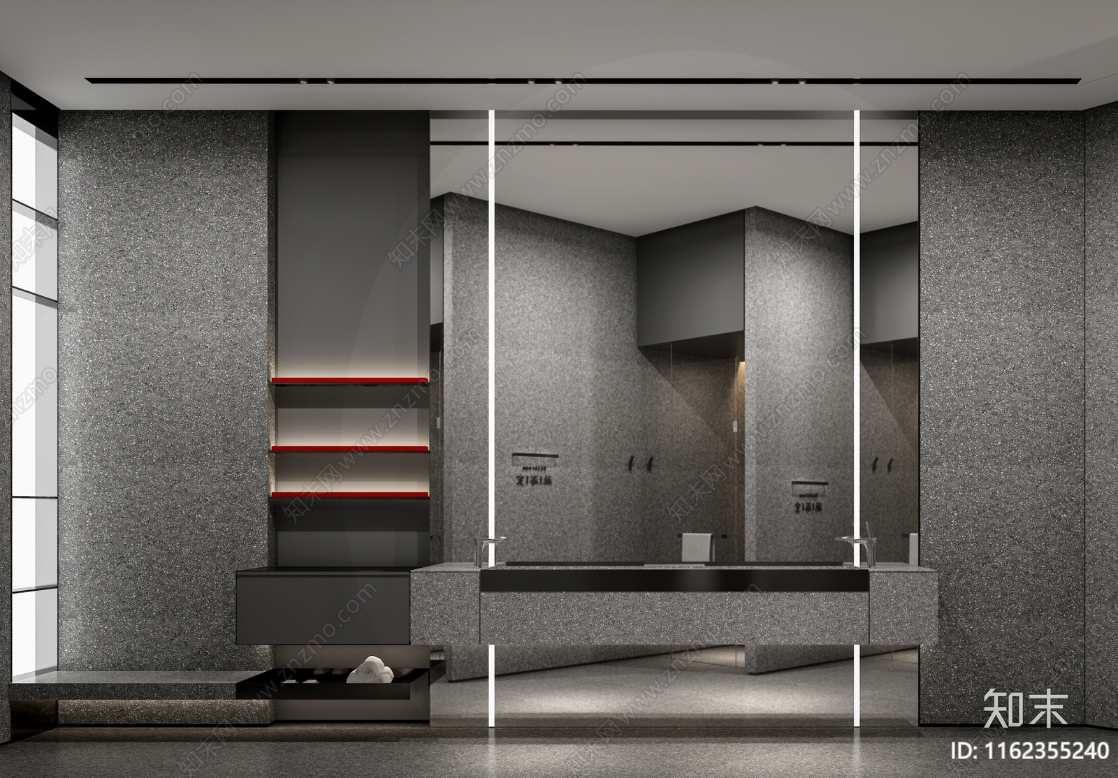 现代健身房更衣室洗手台独立节点施工图下载【ID:1162355240】