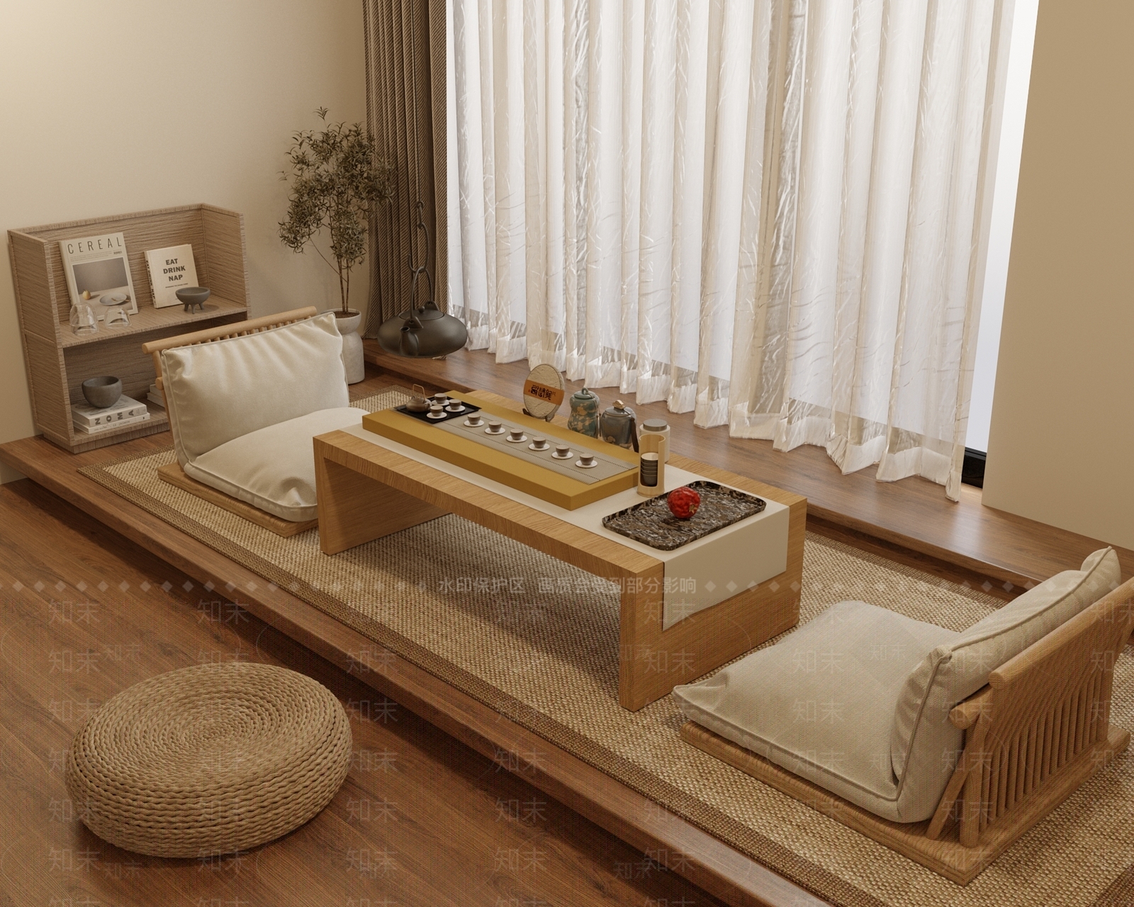 日式榻榻米茶室3D模型下载【ID:1162357481】