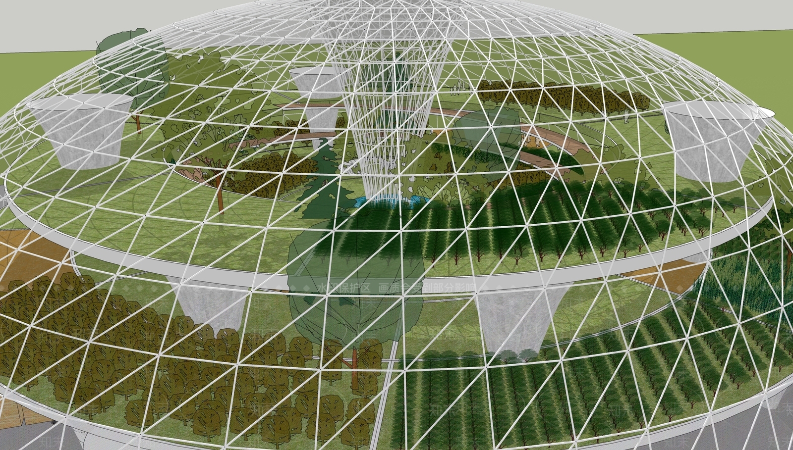 多彩植物园SU模型下载【ID:1162359548】
