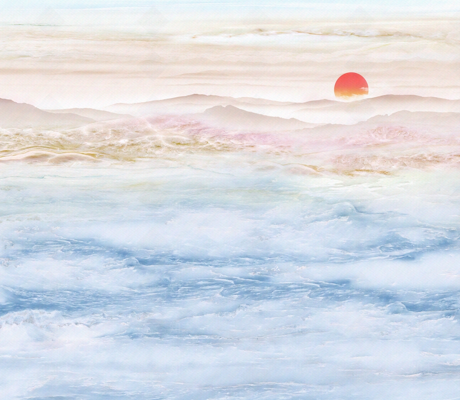 旭日东升背景墙大理石贴图下载【ID:1162365047】