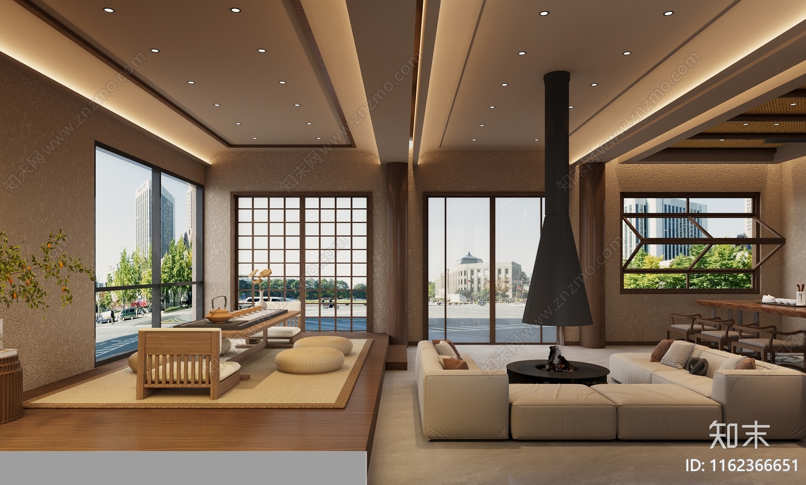 侘寂风茶室3D模型下载【ID:1162366651】