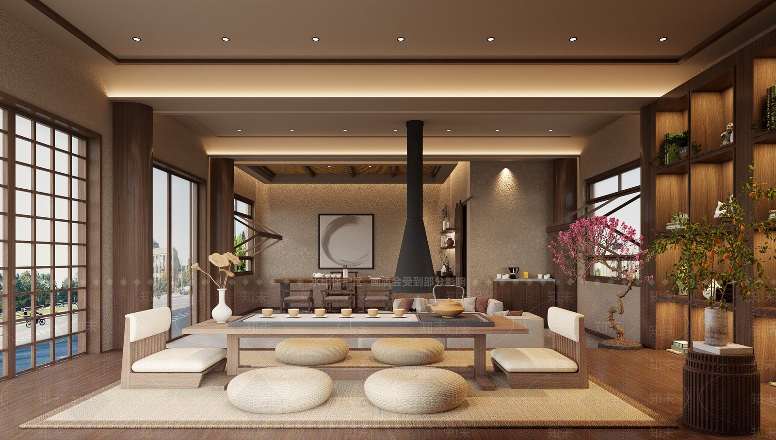 侘寂风茶室3D模型下载【ID:1162366651】
