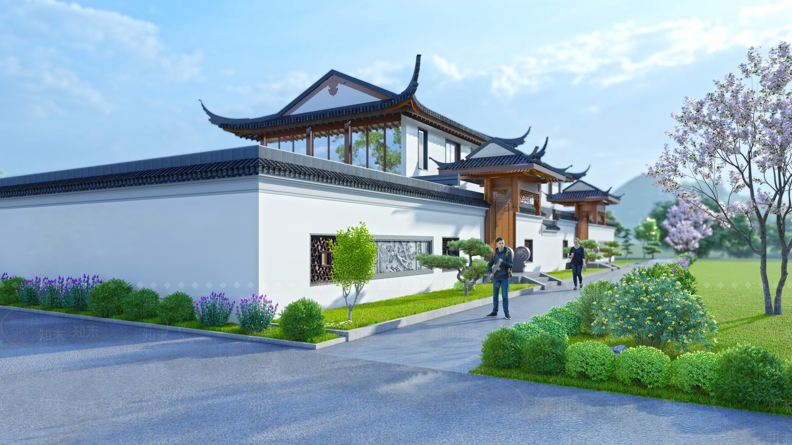 特色新中式合院SU模型下载【ID:1162373264】