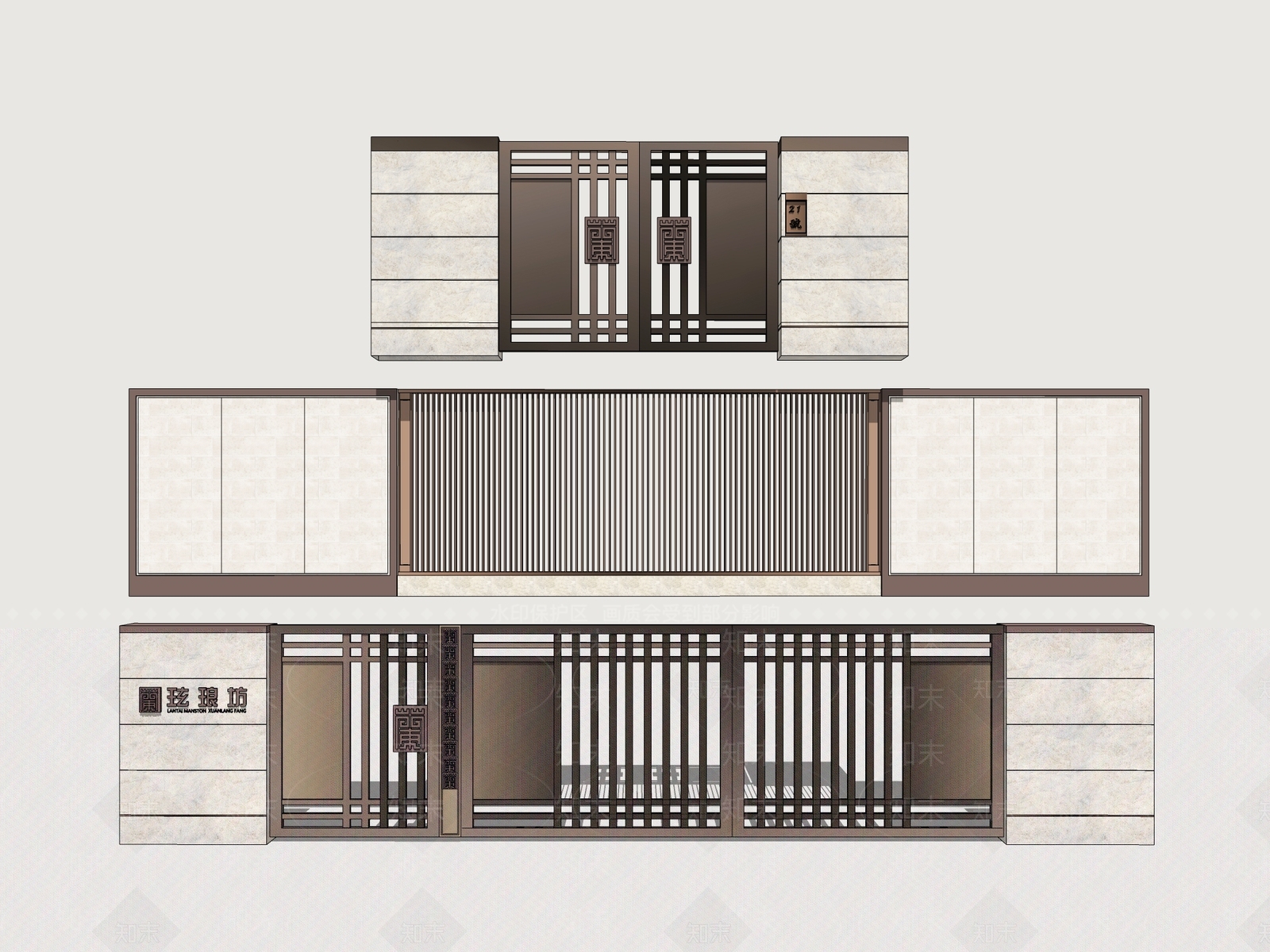 现代入户门SU模型下载【ID:1162377230】