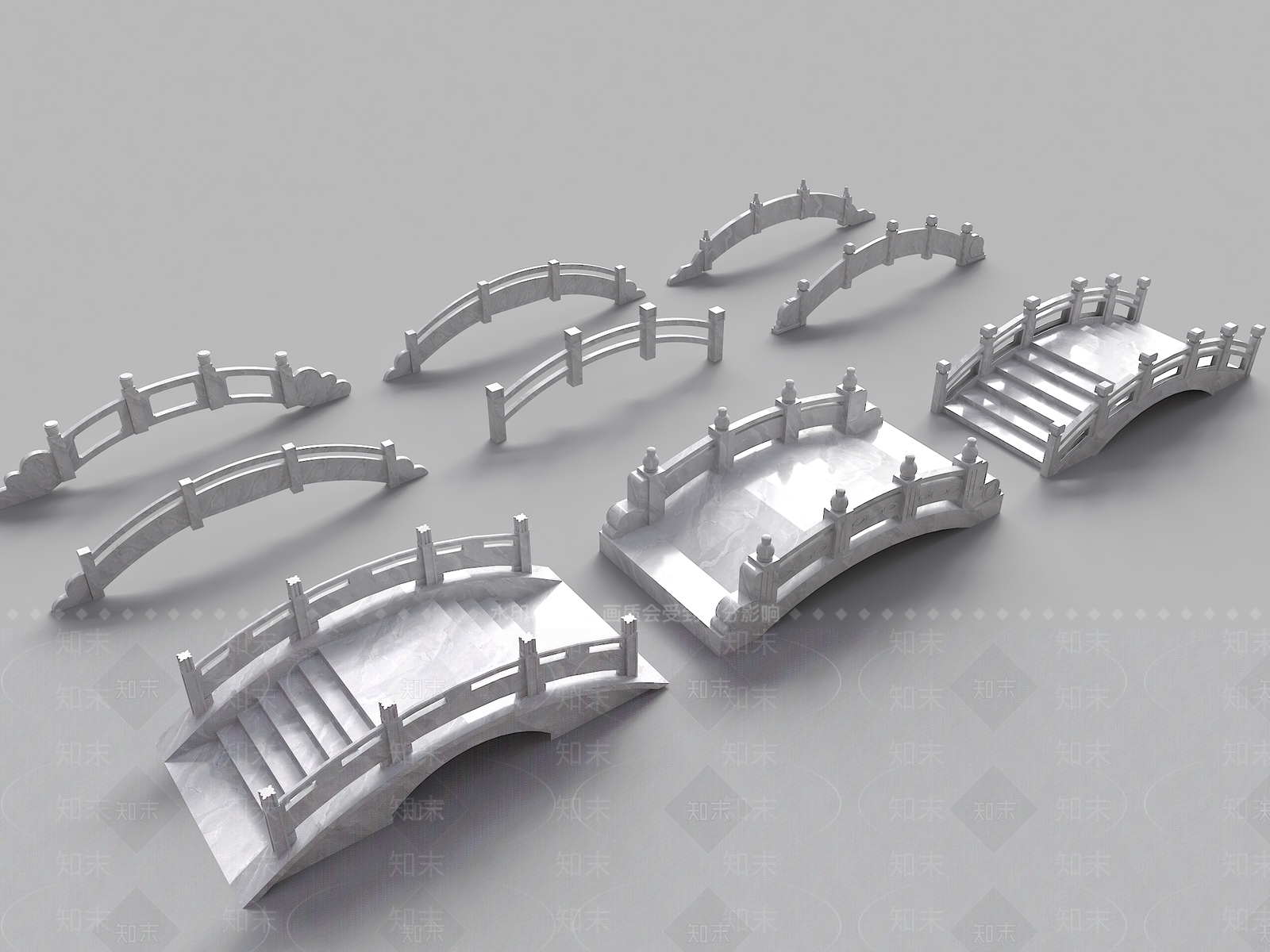 中式石桥3D模型下载【ID:1162378300】