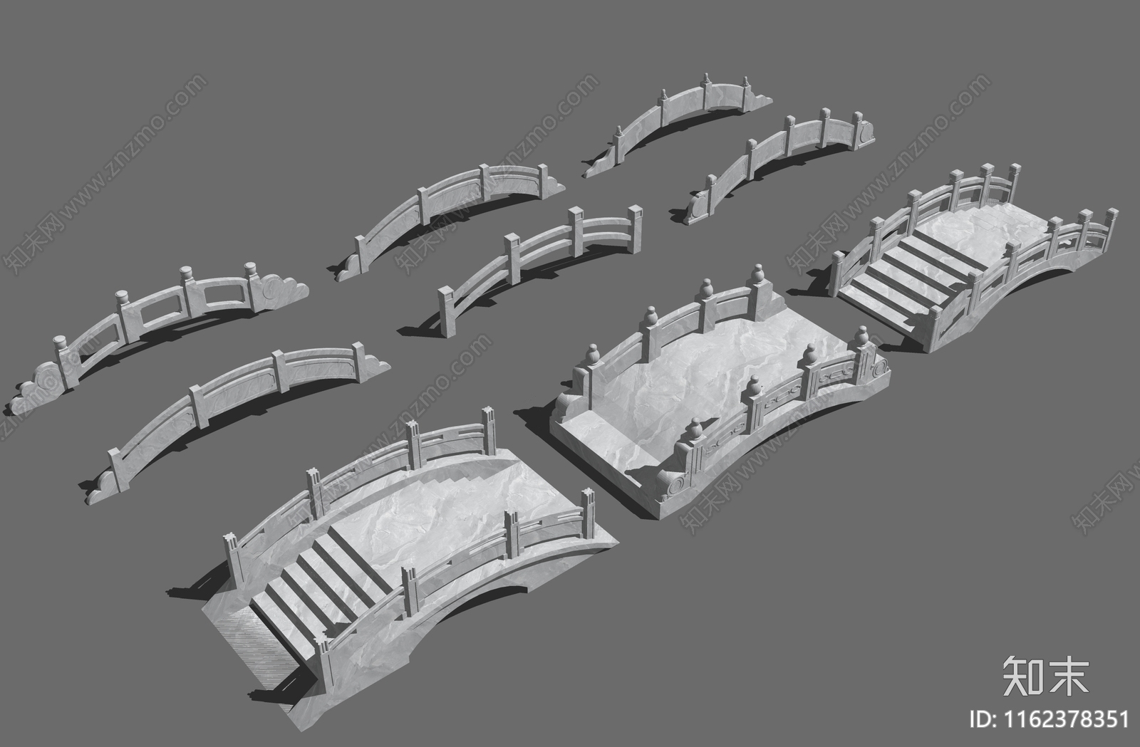 中式石桥SU模型下载【ID:1162378351】