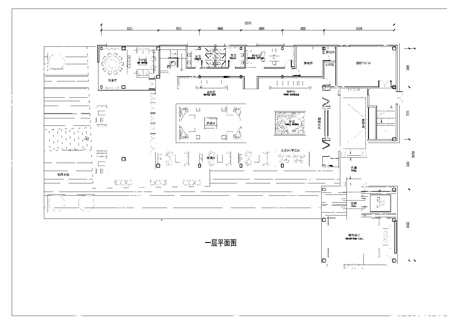 新中式售楼处平面cad施工图下载【ID:1162378915】