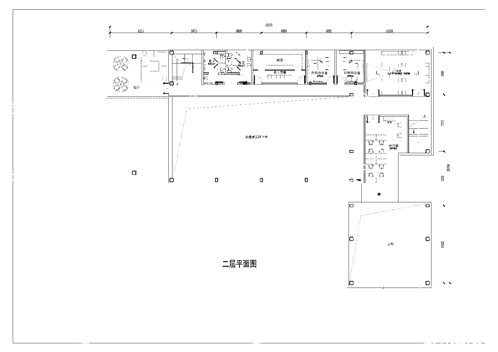 新中式售楼处平面cad施工图下载【ID:1162378915】