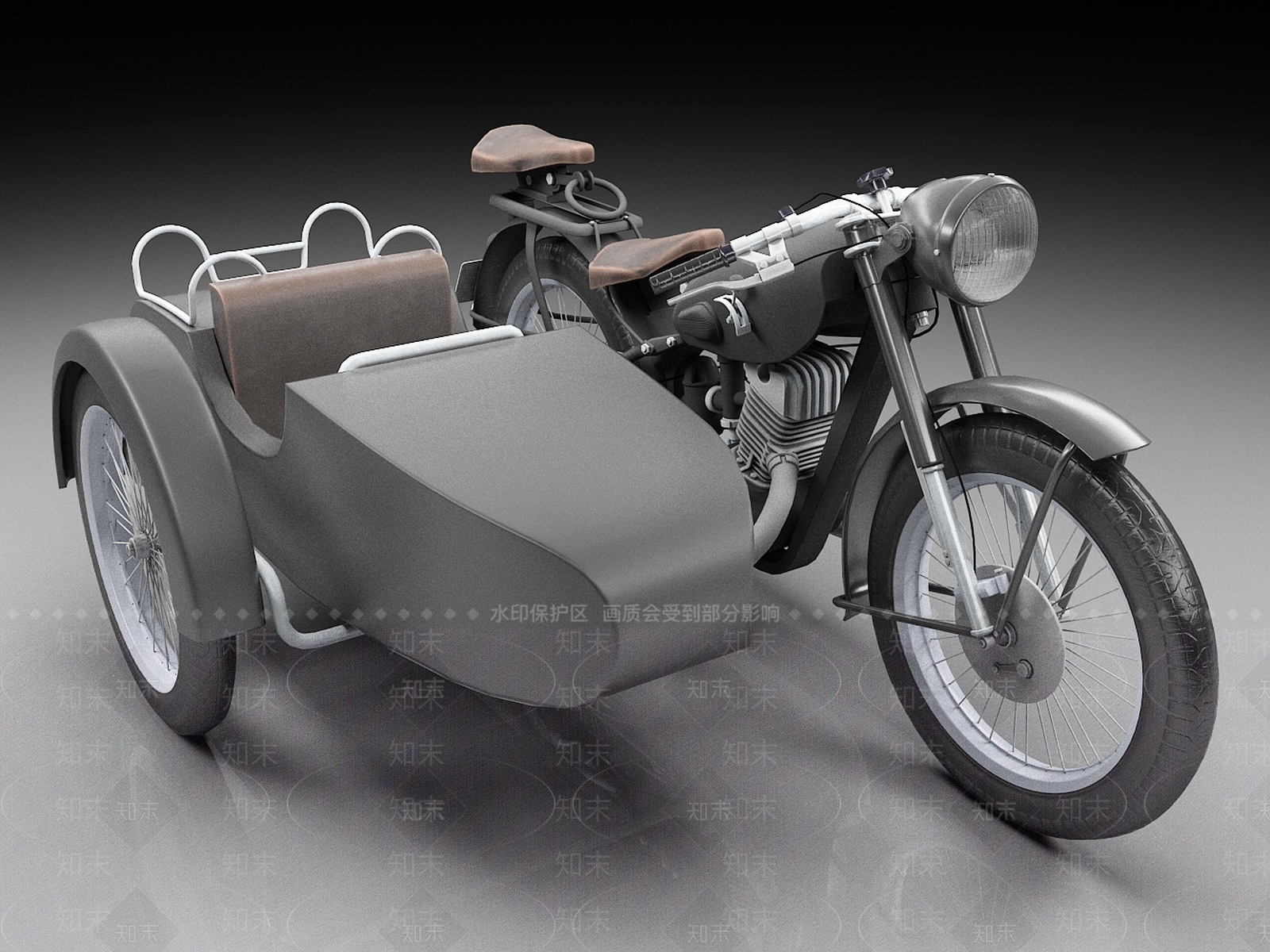 三轮摩托车3D模型下载【ID:1162383643】