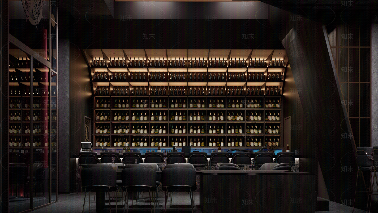 室内餐厅商业橱窗商场餐饮酒吧店铺外景夜晚门面01贴图下载【ID:1162386234】