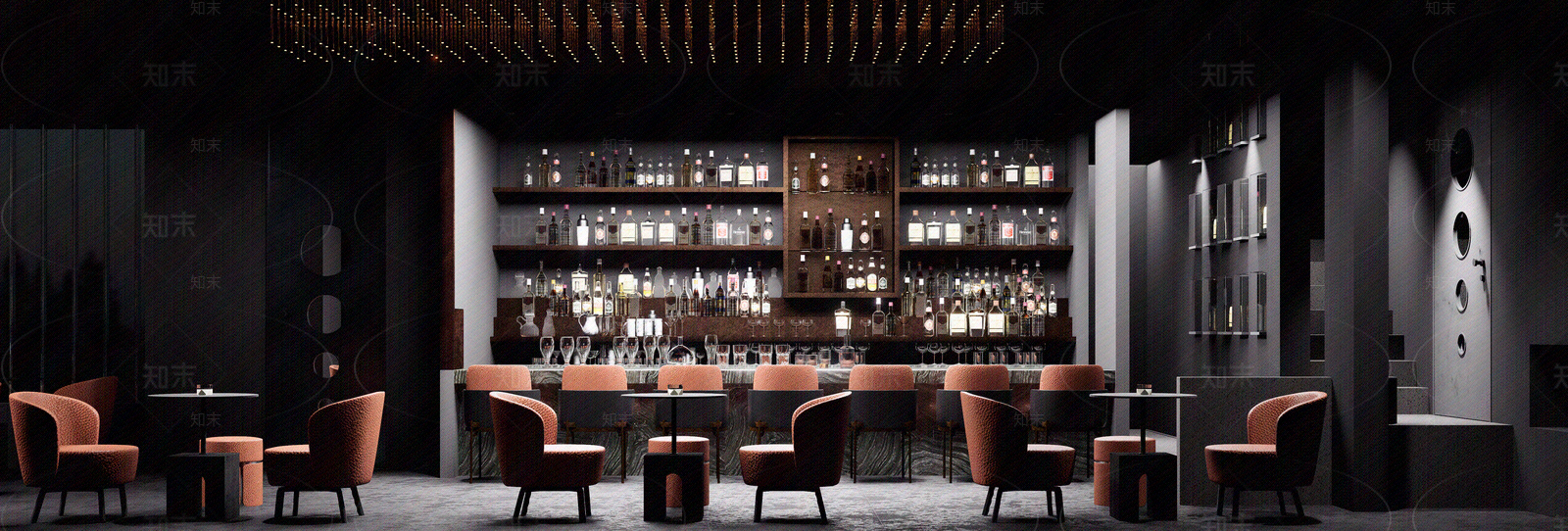 室内餐厅商业橱窗商场餐饮酒吧店铺外景夜晚门面02贴图下载【ID:1162386307】