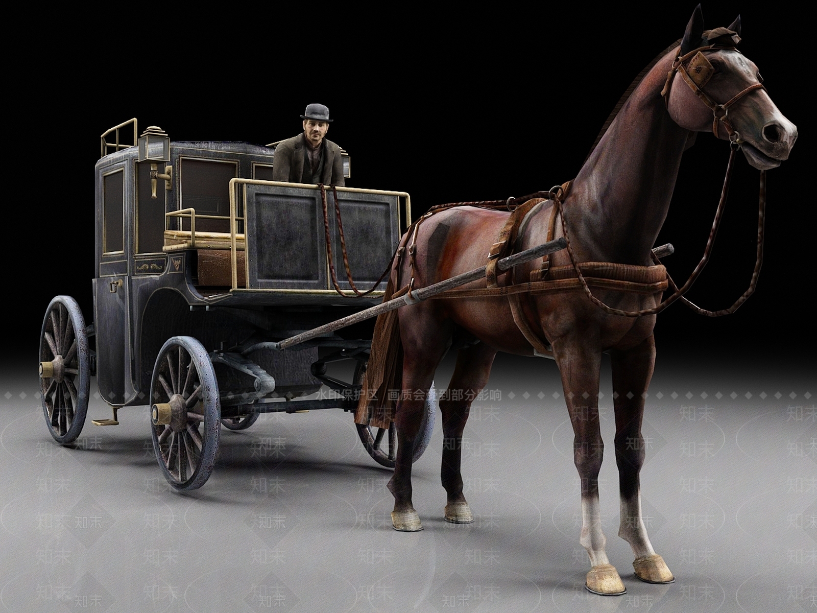 马车3D模型下载【ID:1162386953】