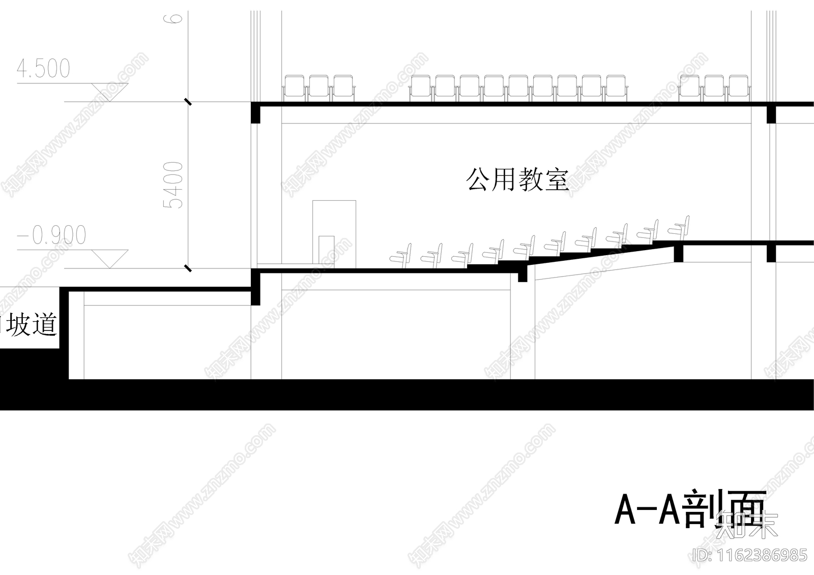 大学公用教室方案cad施工图下载【ID:1162386985】