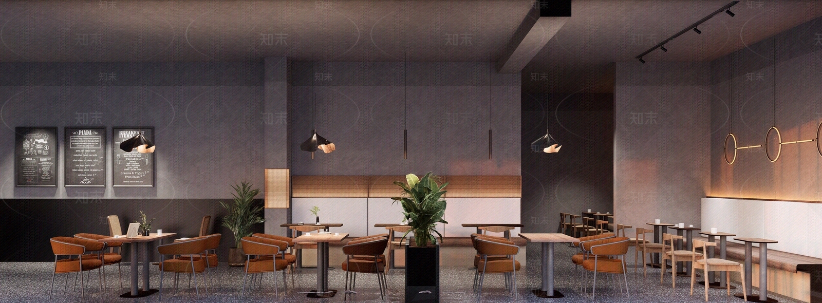 室内餐厅商业橱窗商场餐饮店铺外景夜晚门面10A贴图下载【ID:1162388177】