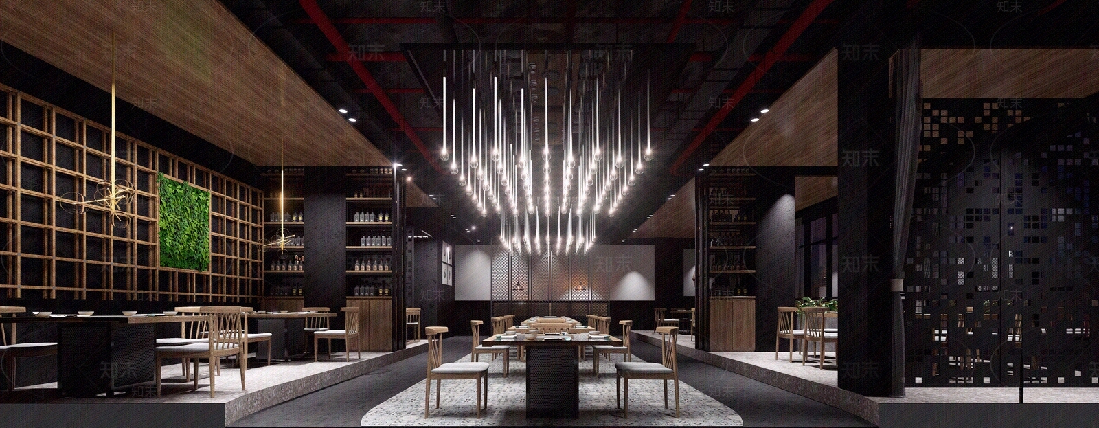 室内餐厅商业橱窗商场餐饮店铺外景夜晚门面13C贴图下载【ID:1162388954】