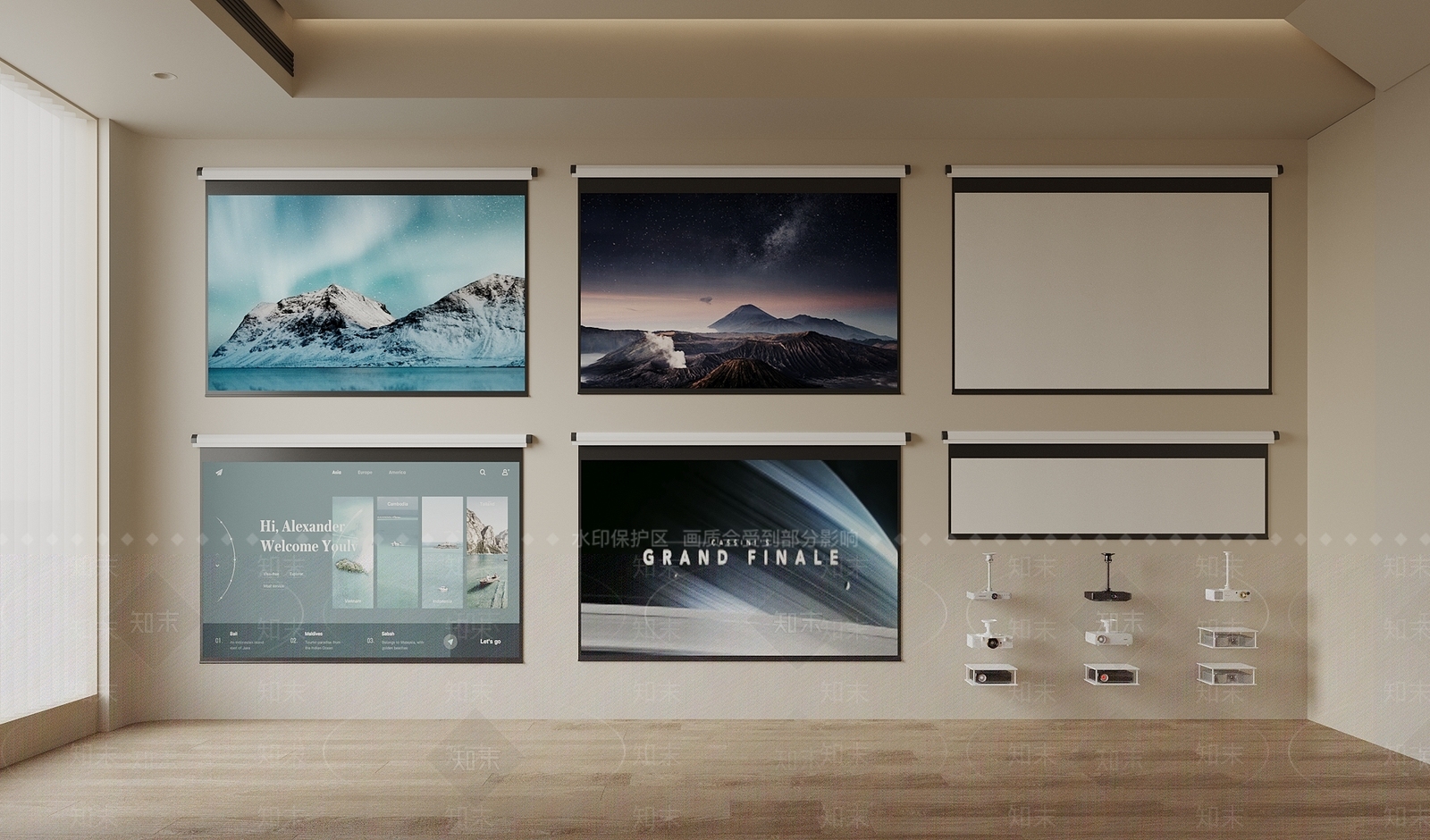 投影幕布3D模型下载【ID:1162391509】